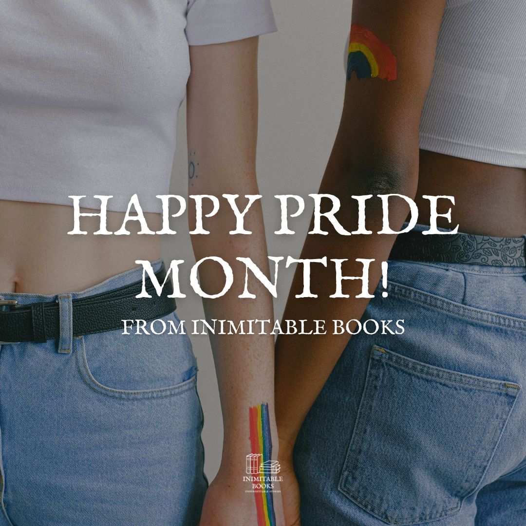 Happy #pride, everyone from your friends at Inimitable Books! Looking for a read with queer representation? Check out: The Legionnaire by <a href="/sam_traunfeld/">Samantha</a>, The Storm Gathers by @maelanholladay, Heirs of Bone and Sea by @kaywritesya, A Diamond Bright and Broken by @writehollydavis