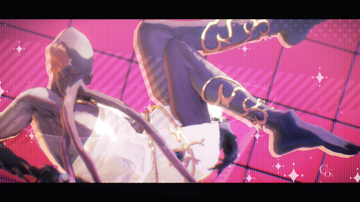 tamayura_cons's tweet photo. 【 MMD 】 Elfsong tavern’s new cocktail✨
Hot pink for hot squid, for sure😉

奪心魔的腿我能玩一年（nice老頭.gif)
腿型建模比類人還漂亮，拉瑞安真愛（不）
魷魚快用美色征服世界，根本用不上耐色石 https://t.co/O73it8qoyL