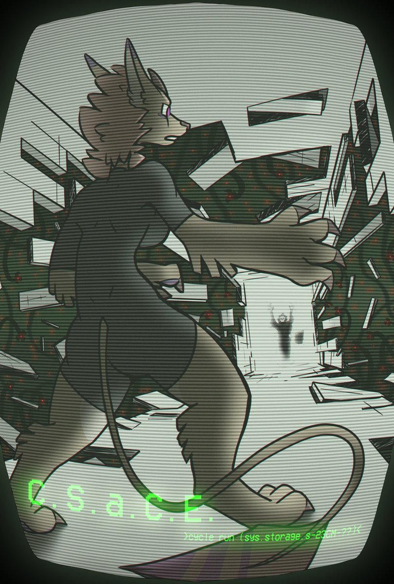 A little bit of a gift or promotional art for @Josycid_ 's webcomic CSaCE at csace.net!
I want nothing more than for Chimi to get into some sort of spooky cryptid fight she can actually win for once.