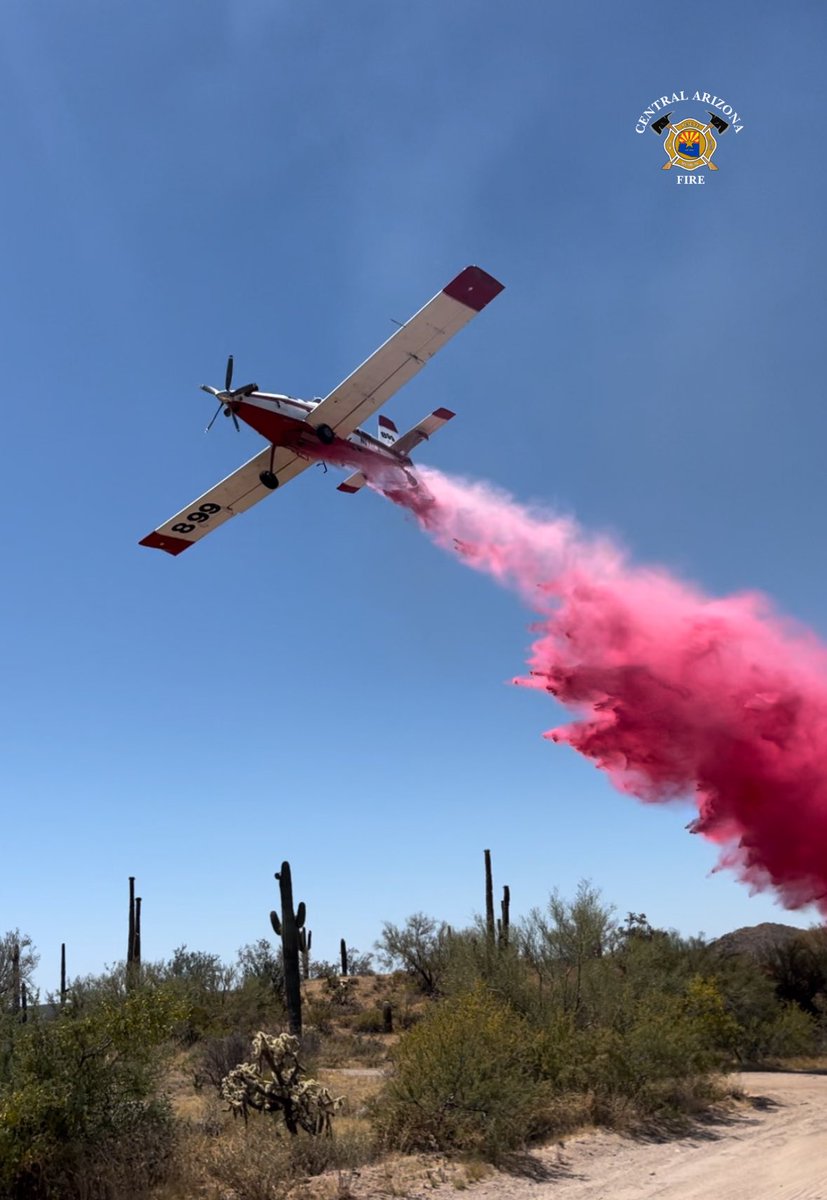 centralazfire's tweet photo. CAFMA’s deployed 4 firefighters and an engine as part of a task force to assist with AZ wildfires. Initially on the #PriceFire, they’re now en route to another. Grateful for #wildland firefighters, aviation teams, and support staff who sacrifice to combat these fires. #AZFire https://t.co/q36qJK89WB