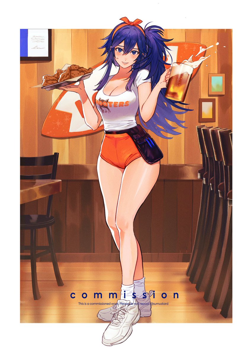 sumustard's tweet image. Hooters Lucina
commissioned by @theyoostink
Thank you! 🍺
#Lucina #FireEmblem #FE #ルキナ