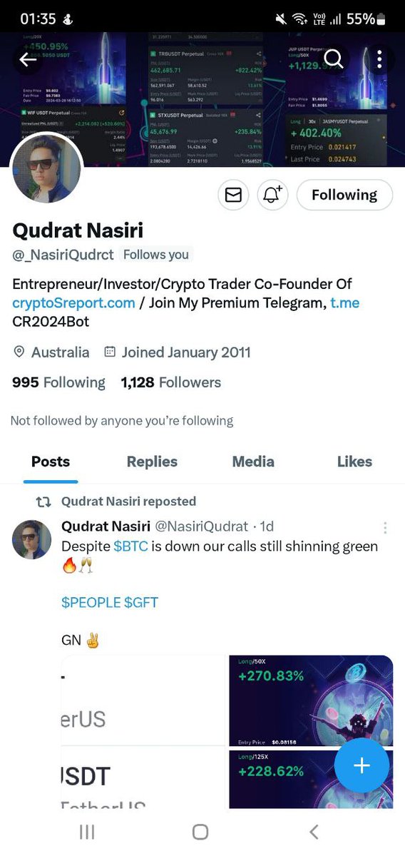 Giant_Bull12's tweet photo. Another scammer caught pretending me with over 1200 followers.

To avoid scammers, Always check my user name to be correct as below 👇

 @NasiriQudrat https://t.co/D3jXaGv8dn