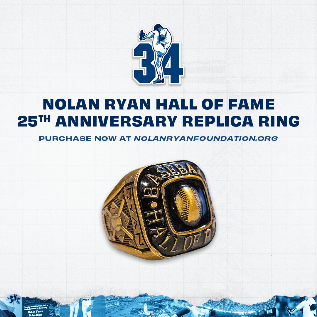Missed your chance to receive the Nolan Ryan Hall of Fame 25th Anniversary Replica Ring giveaway at the @RRExpress game? The replica ring is available now for purchase through the Nolan Ryan Foundation. All proceeds go directly to the Foundation. 🔗: bit.ly/3KkvD42