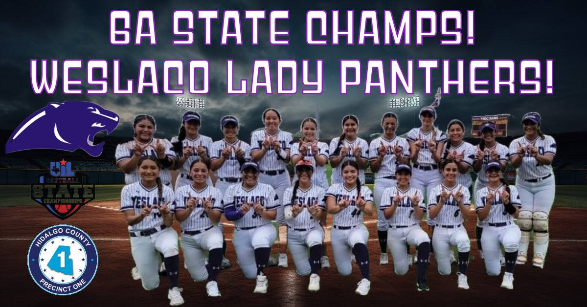 HCP1_Fuentes's tweet photo. Congratulations, Weslaco Lady Panthers! 🥎 6A STATE CHAMPS! #statechamps  #ladypanthers #hidalgocounty  #pct1 #weslaco https://t.co/h1BBdMr67M