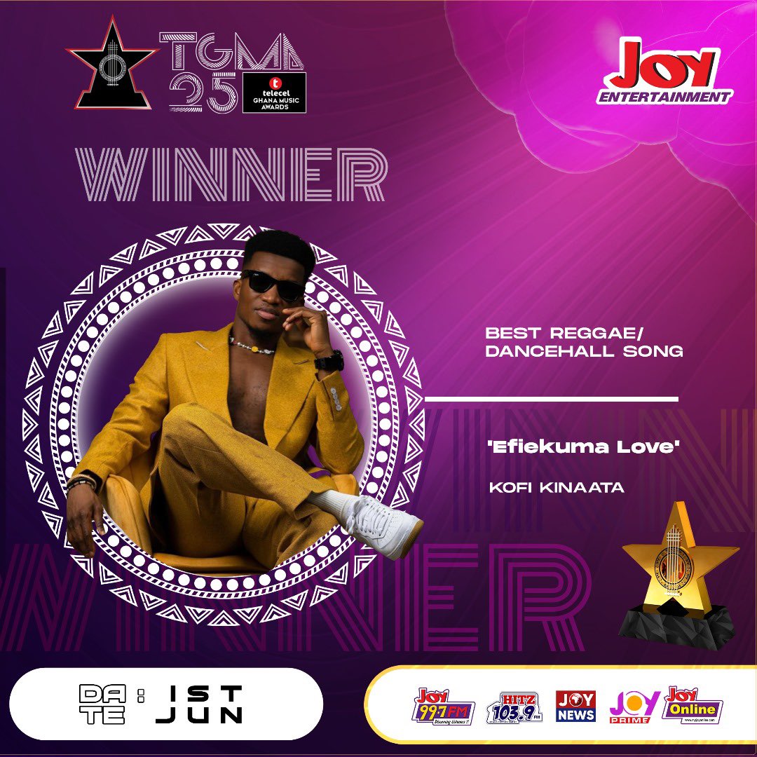 0xWhitehatn3's tweet photo. Best Reggae/Dancehall Song of the Year - “Efiekuma Love” by Kinaata 

#25thTGMA | #LuvFM https://t.co/fbyk8YwqKL