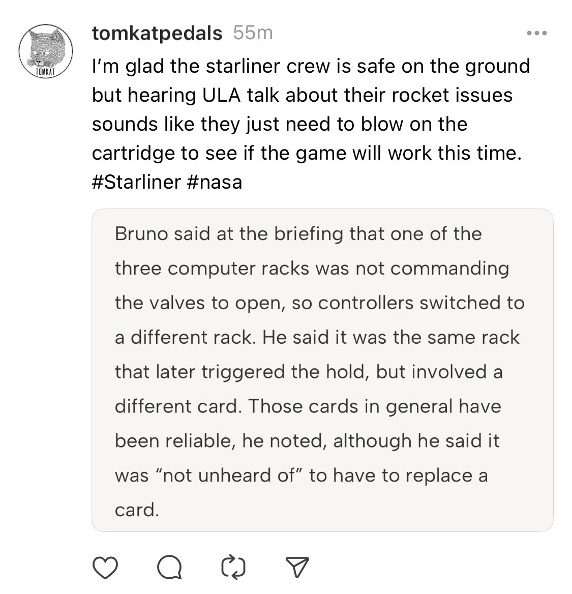 tomkatpedals's tweet photo. #ula #starliner https://t.co/nZhBCyNVYv