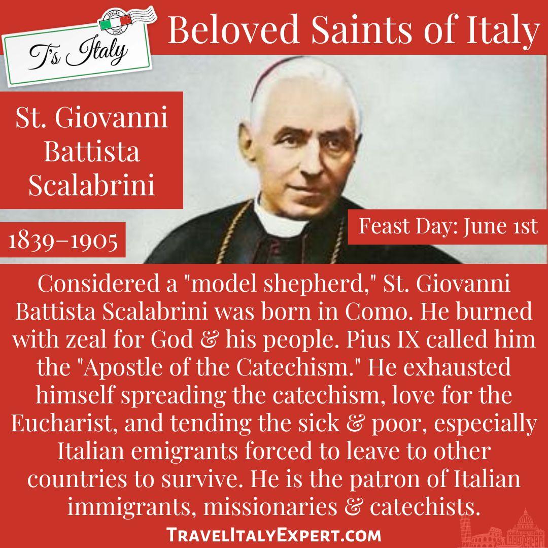 TeresaTomeo's tweet image. Italian #Saint Giovanni Battista Scalabrini from the #Lombardy Region in Italy! This saint and bishop accomplished many truly amazing things for his people. Read about him &amp;amp; other beloved saints from #Italy at travelitalyexpert.com/italian-saints/

#feastday #patronsaint #catholicx #catholic