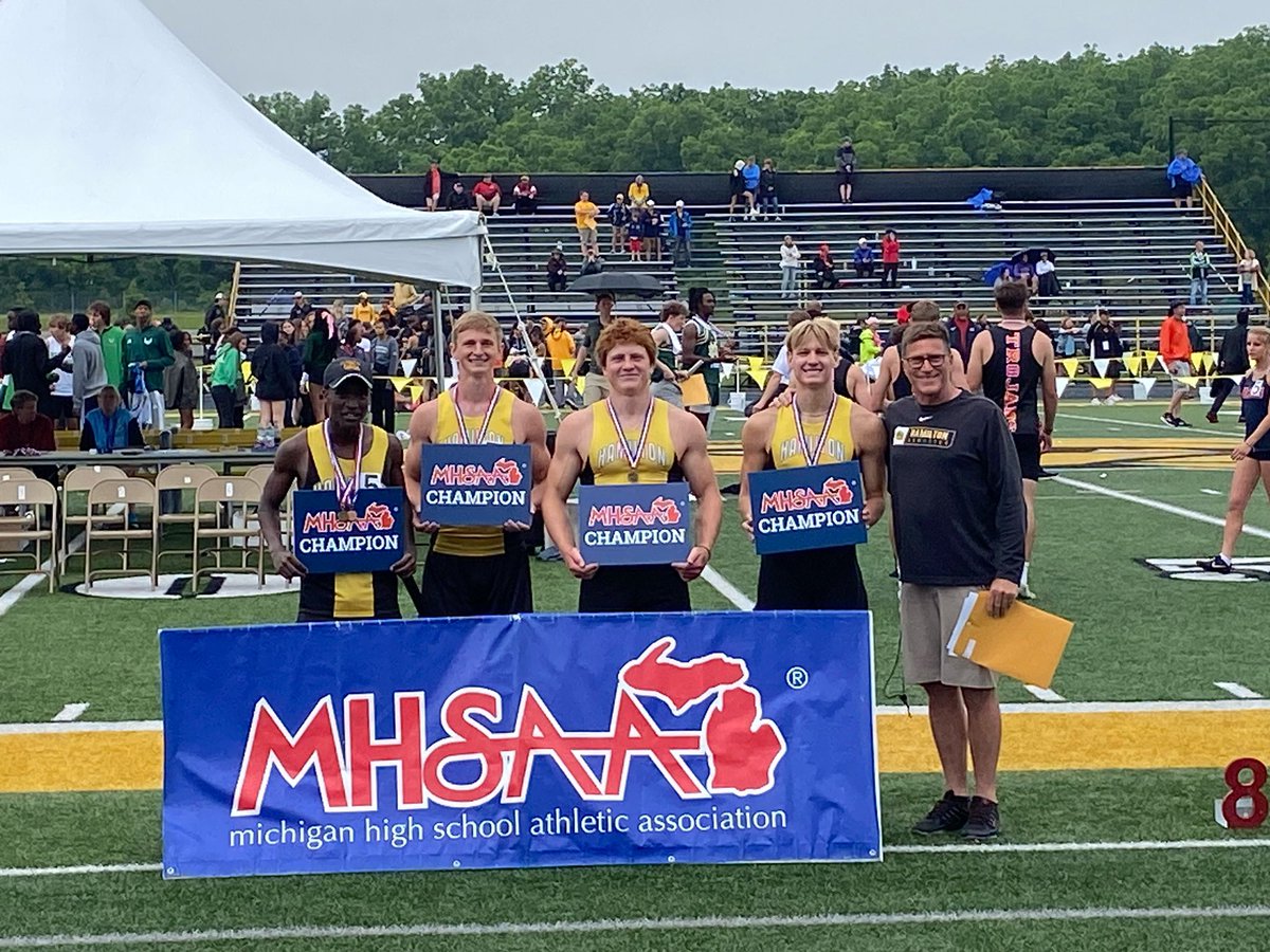 HCSHawkeyes's tweet image. Congratulations to our Hawkeyes for winning the state championship in the 4 x 400 relay today! 👏

This is a huge moment for Coach Spotts who is retiring after 26 years as a track coach!

#GoHawkeyes