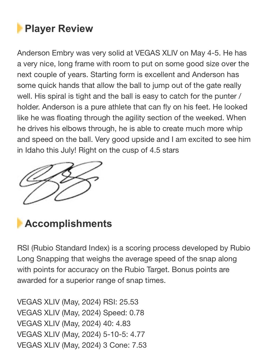 andersonembry1's tweet photo. Thank you @TheChrisRubio for the great review and for my 4th ⭐️ after a great Vegas XLIV camp! Looking forward to upcoming camps this summer!!

@football_tcs @CoachKDallas @chanson0606 @coachrobyross @CowetaScore @NTHSports @_CoachBTaylor  @RickyBrumfield @CoachTurnerWest https://t.co/JjuOyQBoKg