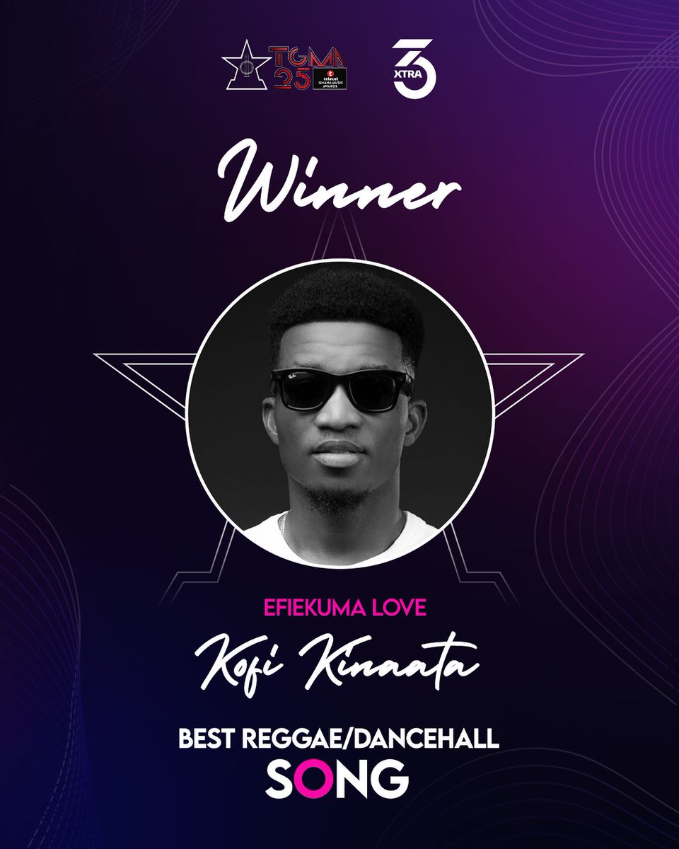 Connect971fm's tweet photo. Kofi Kinaata brings home the Reggae/Dancehall song of the year plaque with 'Effiakuma Love'.
Congratulations! 📷
#connectentertainment #25thTGMA https://t.co/ym6BLi4oIn