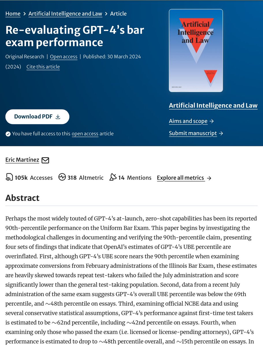 GaryMarcus's tweet photo. ❗️Did OpenAI play @BillGates? (On purpose? By accident?)
We don’t know what was on the AP Biology exam that blew Gates away—nor on how many AP bio exams OpenAI trained GPT-4 on.
But we *do* know from recent research that GPT-4’a famous law school results were significantly overinflated; the AP Bio exam might have been similar.