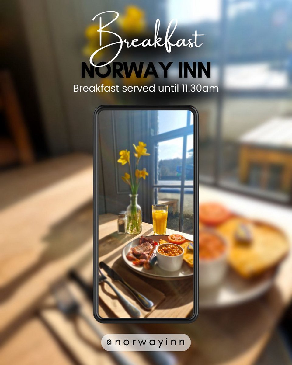 🍴 Sunday Breakfast 🍴
#norwayinn #perranarworthal #a39 #breakfast 
Served 7.30am - 10am

nuvi.me/a4g4pf
01872 864241