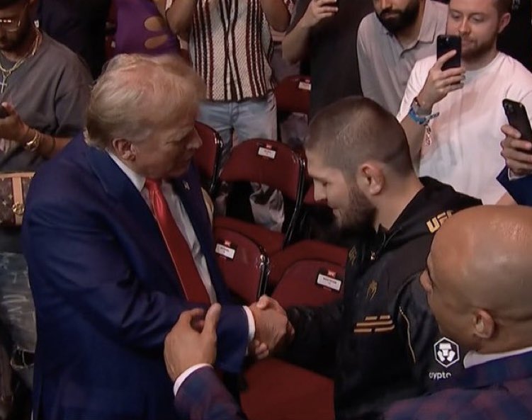 CensoredMen's tweet photo. Donald Trump x Khabib Nurmagomedov #UFC302 https://t.co/4zBGkGnRfJ