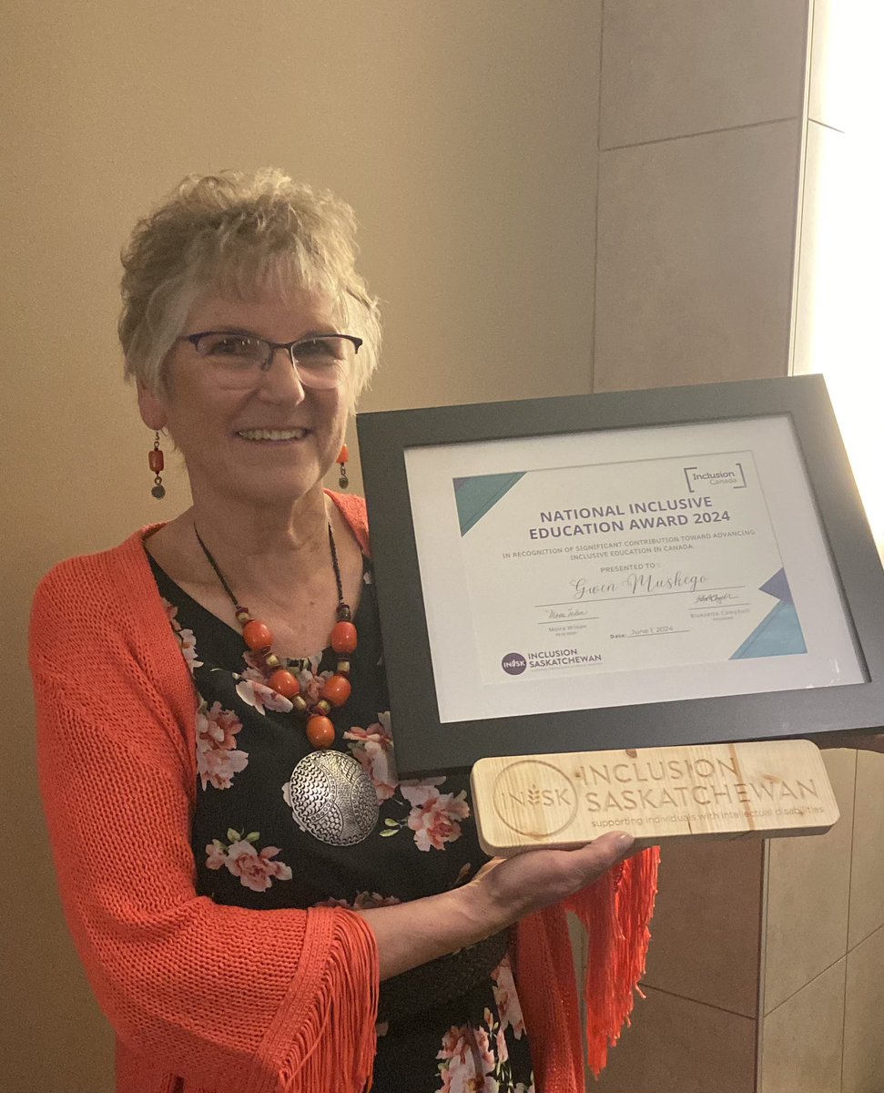 DorvalJennifer's tweet photo. Congratulations to Gwen Muskego from @northwestsd203 for being recognized as the Inclusion Sask Educator of the Year! https://t.co/BrCEf1c6W6