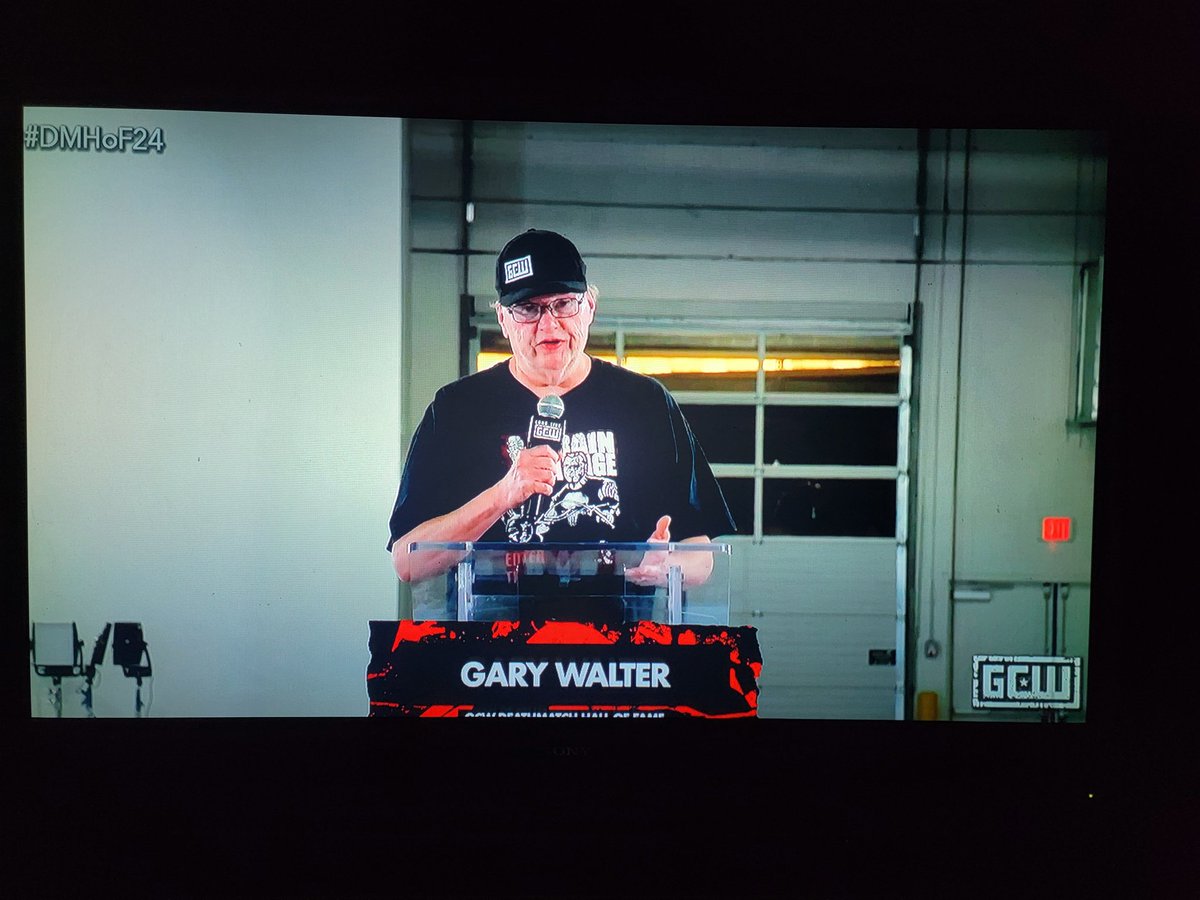 tall_ny's tweet photo. 2024 Deathmatch Hall of Fame Inductee Gary Walter, inducted by GCW owner Brett Lauderdale/Emil Jay #DMHoF24 https://t.co/8TZ4LTplP8
