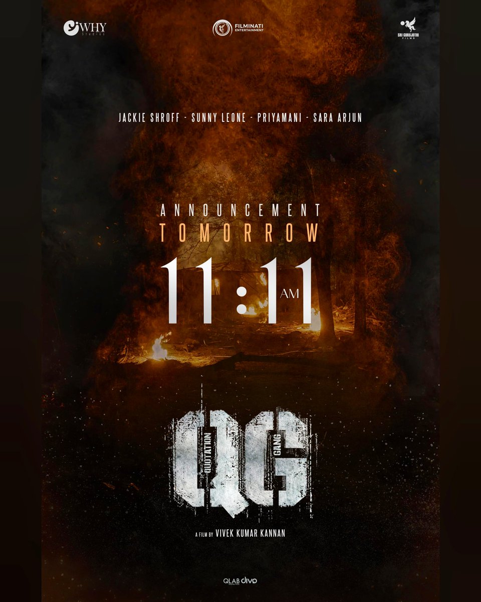 QG Big Announcement Tomorrow. Stay Tuned. #ExcitingNews #QGMovie #QG #QuotationGang #QGmovieupdate #trending #sunnyleone #priyamani #jakieshroff #saraarjun #MovieLovers #movies #film #cinema #ThrillerMovies #actionmovies #crimethriller #hyperlinkstories #love #gangster #mumbai