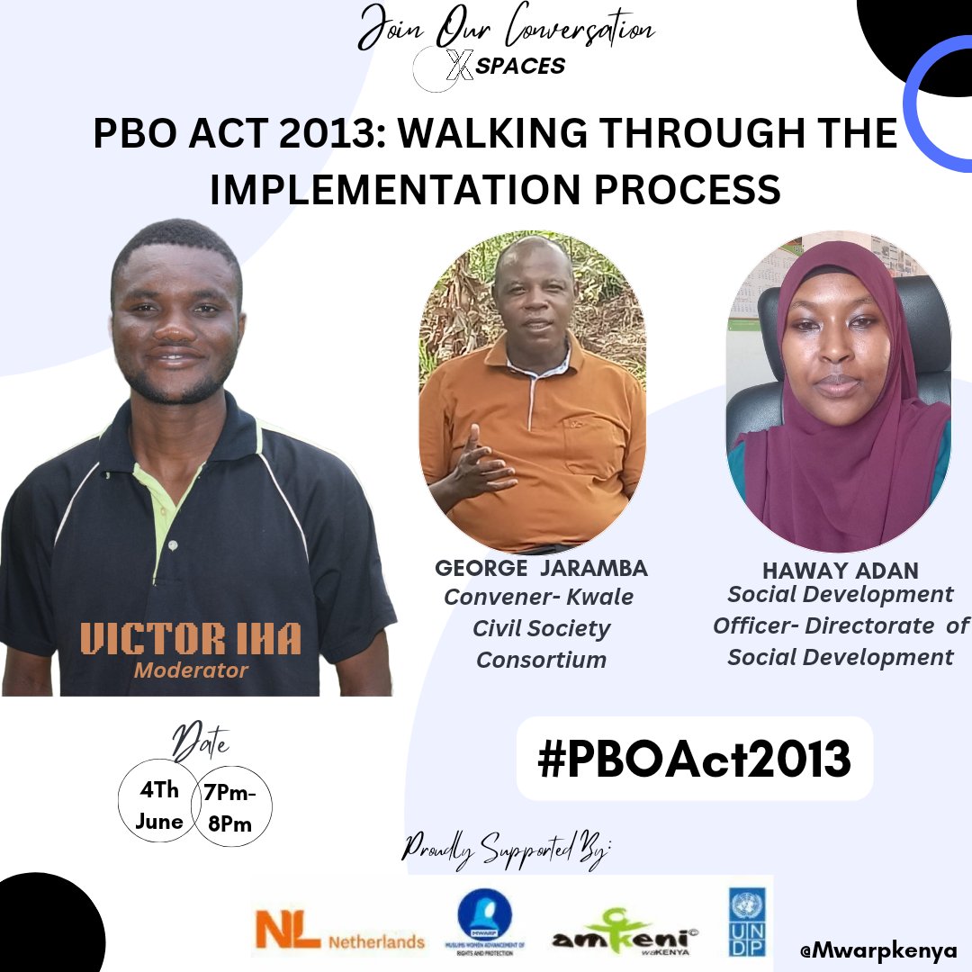 Victor Iha (KIMANI) (@ihavictor) on Twitter photo As the #PBOAct2013 come into effect, there is need to look into the key aspects regarding it's implementation. This Tuesday we are delving into these aspects alongside <a href="/Haway_A/">Haway</a> and <a href="/PoaMaisha/">maisha poa</a>. Don't forget to join us!
<a href="/21way1/">Taylor Torch</a> <a href="/BrianSammy001/">Brian Sammy</a> <a href="/coast_hub/">Coast Regional Budget Hub (C.R.B.H)</a> <a href="/Danny_Gonah/">Emmanuel Gona</a> <a href="/Phyllis_Muema/">PHYLLISMUEMA</a> As the #PBOAct2013 come into effect, there is need to look into the key aspects regarding it's implementation. This Tuesday we are delving into these aspects alongside <a href="/Haway_A/">Haway</a> and <a href="/PoaMaisha/">maisha poa</a>. Don't forget to join us!
<a href="/21way1/">Taylor Torch</a> <a href="/BrianSammy001/">Brian Sammy</a> <a href="/coast_hub/">Coast Regional Budget Hub (C.R.B.H)</a> <a href="/Danny_Gonah/">Emmanuel Gona</a> <a href="/Phyllis_Muema/">PHYLLISMUEMA</a>