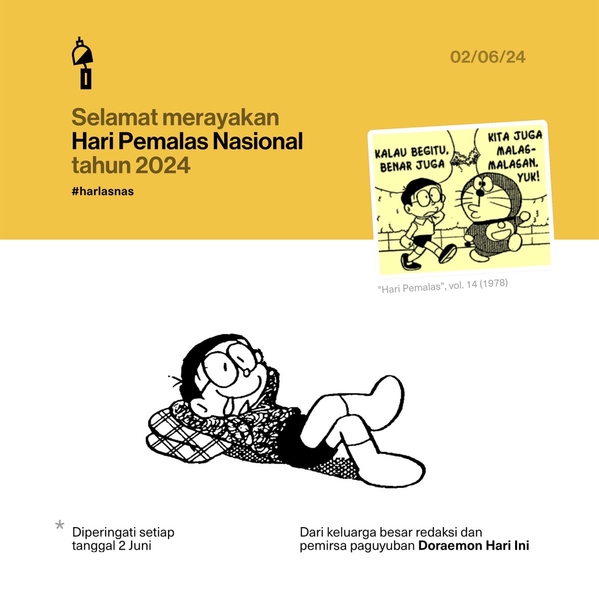 Selamat Hari Pemalas Nasional 2024. Seperti biasa, ingin mengucapkan lebih dari ini—tapi malas. #harlasnas