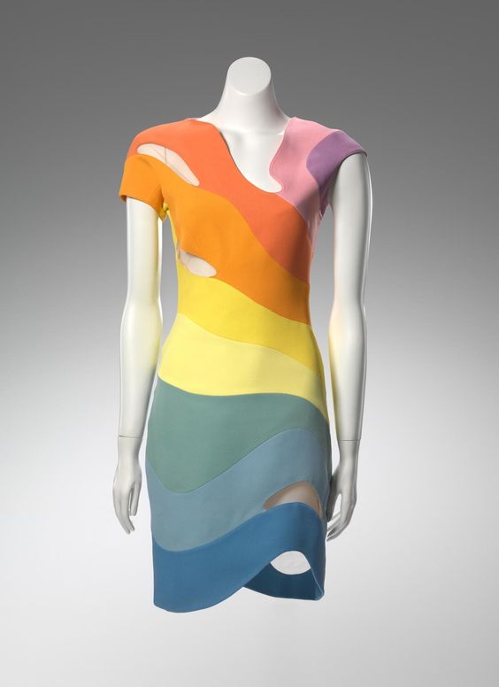 LaurenCDeutsch's tweet photo. In the US, June is #Pridemonth so in honor of that, I am going to post a week of rainbow wear. First up, we have this 1990 Thierry Mugler rainbow dress. Mugler was openly gay at a time when most people, designers included, kept these things quiet. Not only that, but he had drag.. https://t.co/EsyHvXYF7s