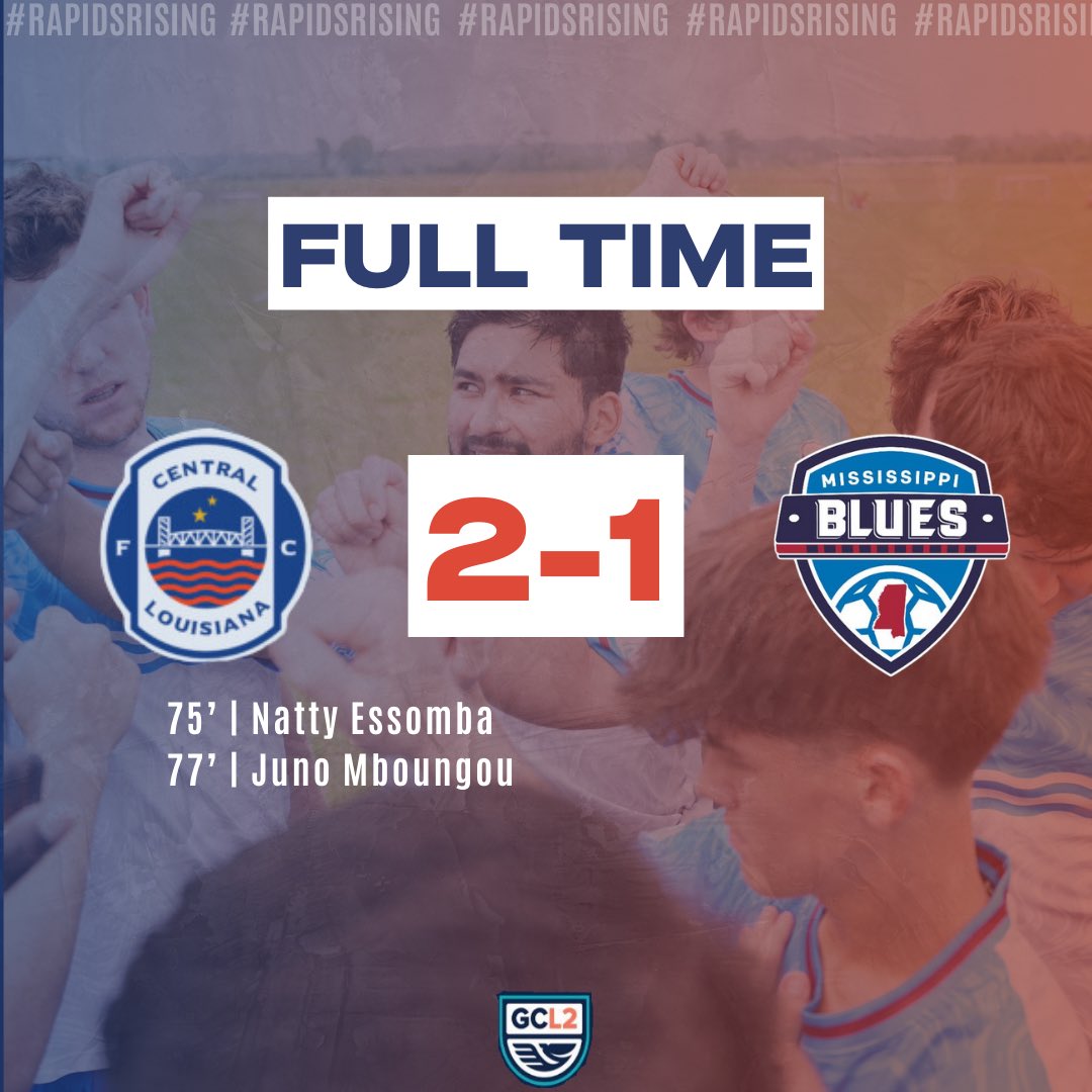 cenlafc's tweet photo. COMEBACK KINGS 👑 

Two amazing goals inside 2 minutes and a solid second half showing see us take all 3 points against the Blues 💯 

The Blues made us work for it- all credit to them for a great game. Safe travels home in this stormy weather ⛈️🚙

#cenlafc #gcl2 #rapidsrising https://t.co/yxYwrZXpgB