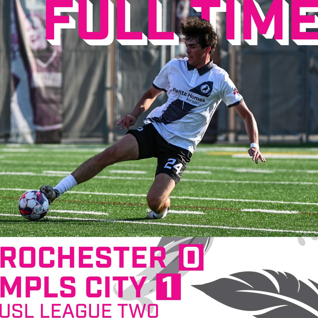 Minneapolis City SC (@mplscitysc) on Twitter photo That's it from Rochester!
The Mighty Crows down <a href="/RochesterClub/">Rochester FC Minnesota</a> behind a goal from Nick Kent and a clean sheet from Evan Siefken.
#FallingForCity That's it from Rochester!
The Mighty Crows down <a href="/RochesterClub/">Rochester FC Minnesota</a> behind a goal from Nick Kent and a clean sheet from Evan Siefken.
#FallingForCity