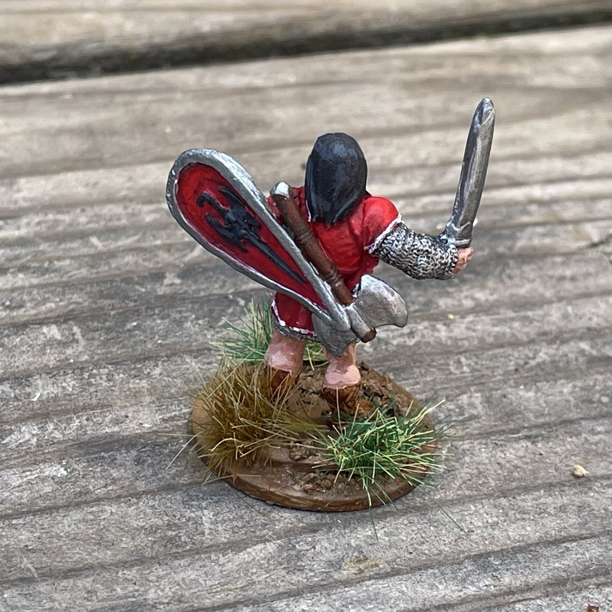 edallen's tweet photo. Conan and some Bossonian archers, from the late 70s Ral Partha Hyborian Age 25mm line. Mining deep into the lead mountain in my recent painting. https://t.co/uCOfjYbHyD