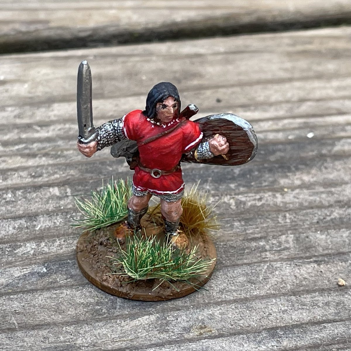 edallen's tweet photo. Conan and some Bossonian archers, from the late 70s Ral Partha Hyborian Age 25mm line. Mining deep into the lead mountain in my recent painting. https://t.co/uCOfjYbHyD