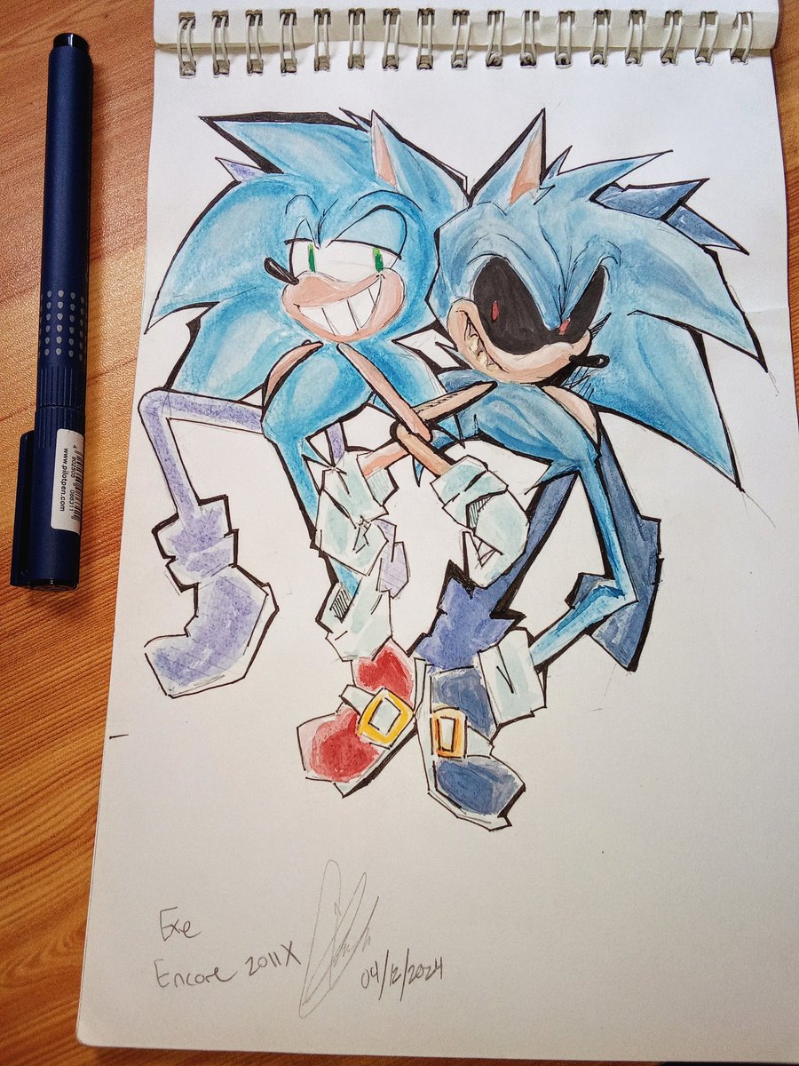 Yo_Army_21_'s tweet photo. Old X watercolor doodle that I found, added sum outlines just now cuz i felt like doin so.
#sonicexe #exeencoresweep https://t.co/GkcXolpfBD
