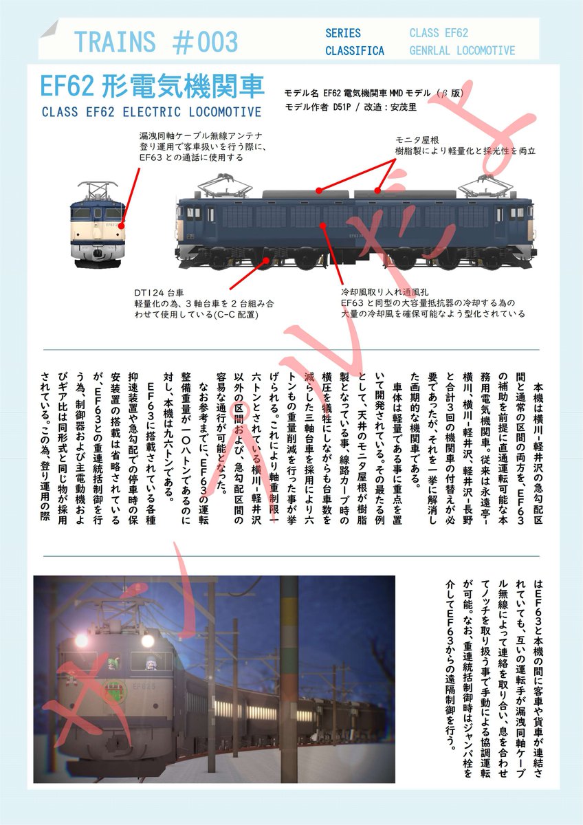 碓氷ページ EF62の日 MMDで碓氷峠を再現した動画、「機関士チルノの碓氷越え」公式