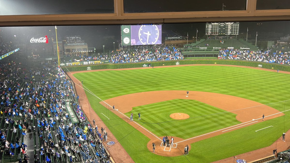 M@ (@mattspiegel670) on Twitter photo THEY ARE ABOUT TO PLAY BASEBALL.
Pretty impressive crowd that has stuck around.
Postgame on WFLD-32 with <a href="/LouCanellis/">Lou Canellis FOX 32</a> is on, baby.
Wrigley…..after dark. THEY ARE ABOUT TO PLAY BASEBALL.
Pretty impressive crowd that has stuck around.
Postgame on WFLD-32 with <a href="/LouCanellis/">Lou Canellis FOX 32</a> is on, baby.
Wrigley…..after dark.