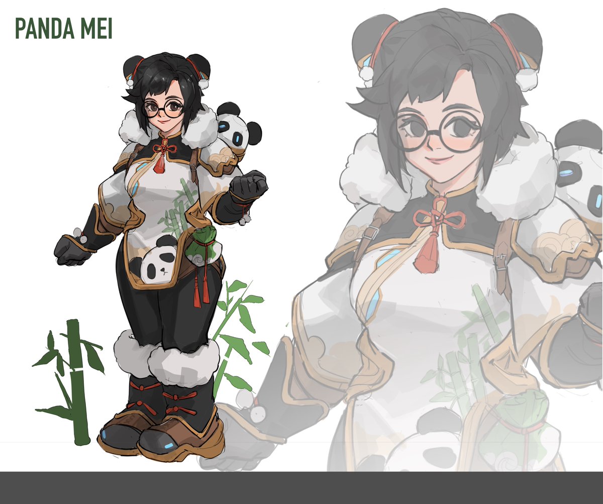 my panda skin for Mei! 🐼❄️ Had so much fun designing this cute and cozy look. Hope you all love it! 
I really hope Blizzard makes an official panda skin for her someday!
#Overwatch #Overwatch2 #FanArt #Mei