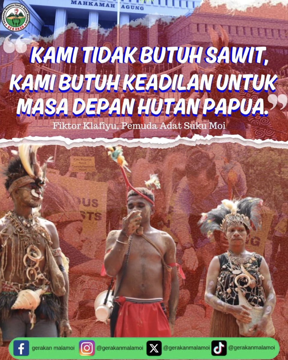 Dari sini kita akan paham bahwa saudara kita di Indonesia dimiskinkan oleh para pejabat, petinggi rakus yg isi otaknya bisnis semua. Sacrificing forests for oil palm plantations is a selfish and inhumane act. DON’T STOP TALKING ABOUT PAPUA!!

#AllEyesOnPapua
#LindungiHutanPapua