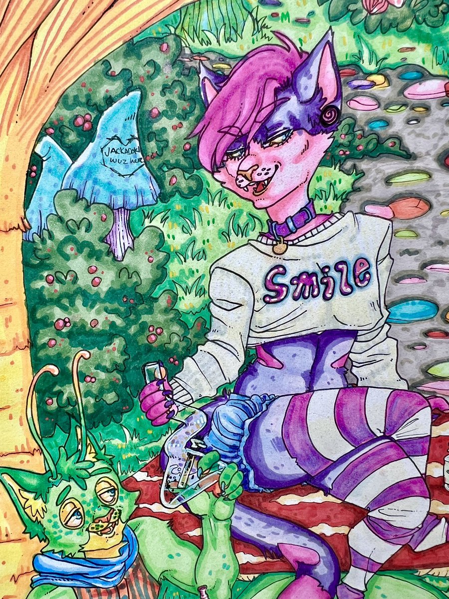 Jackadoki's tweet image. 🌿Just another day in Wonderland🍄 commission for kynakiwi