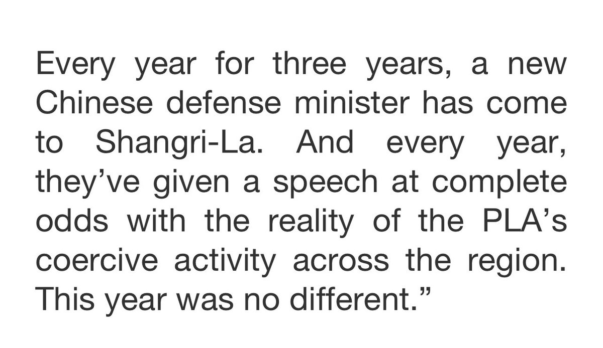 US official responds to speech from Chinese defence minister Dong Jun at IISS ShangriLa Dialogue in Singapore 👇 (@IISS_org #sld24)