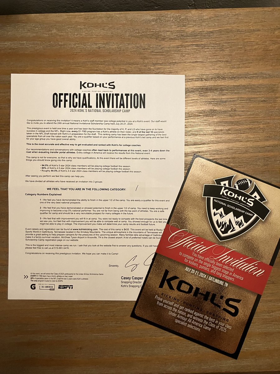 Luke Castelli (@luke3085) on Twitter photo Stoked to be invited to this year’s National Scholarship Camp.
<a href="/Coach_Casper/">Coach Casey Casper</a> <a href="/KohlsSnapping/">Kohl's Snapping Camps</a> Stoked to be invited to this year’s National Scholarship Camp.
<a href="/Coach_Casper/">Coach Casey Casper</a> <a href="/KohlsSnapping/">Kohl's Snapping Camps</a>