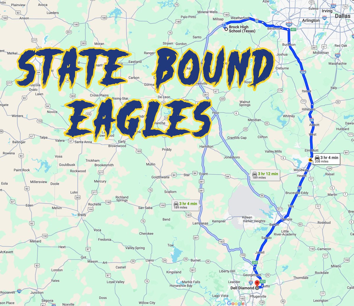McSwain_Media's tweet photo. EAGLES ARE STATE BOUND Pack your bags YOUR EAGLES ARE going to Dell diamond #EAGLEBALL
@BrockAthletics @BrockEaglesBSB https://t.co/dLc8rFbRi0