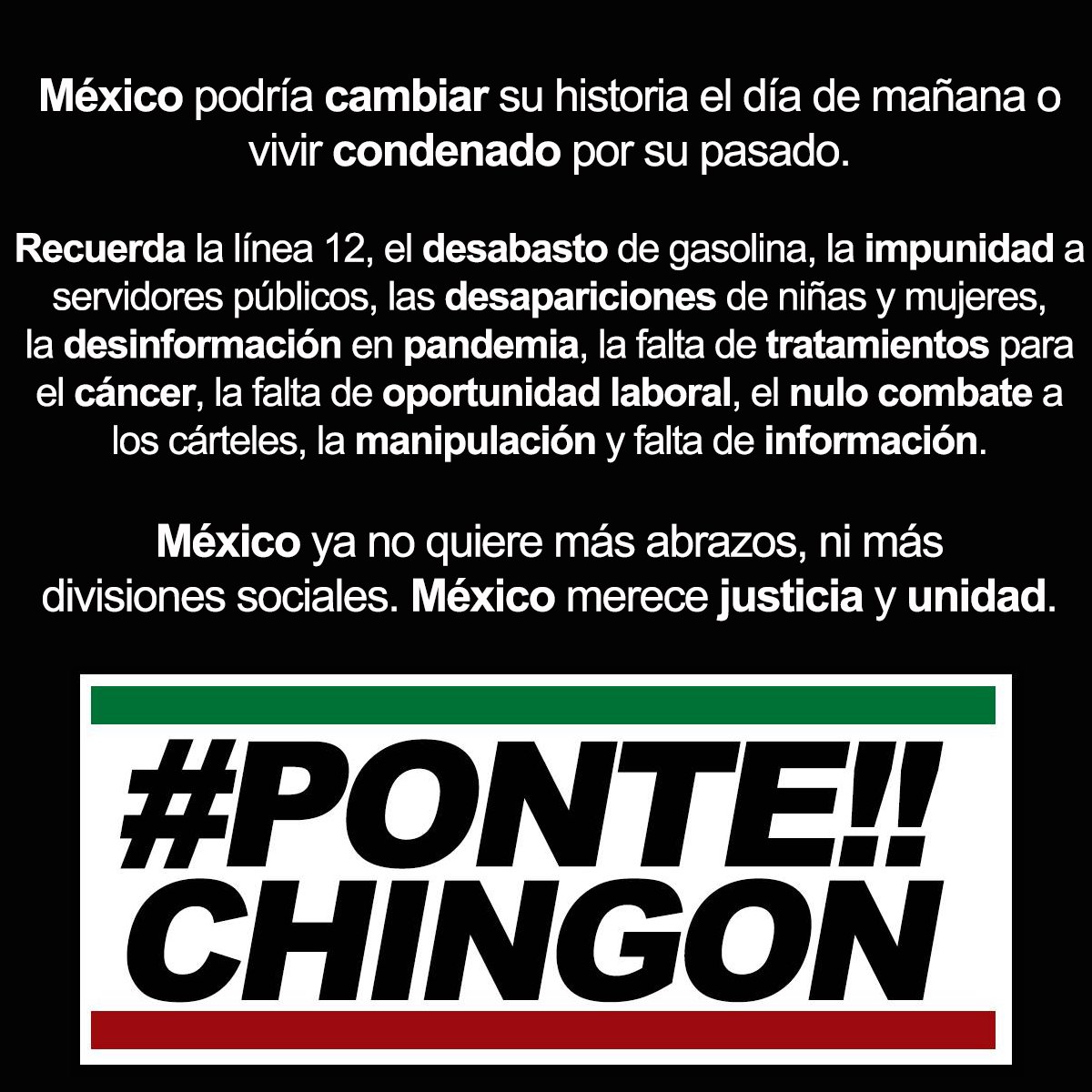 Dirty_Pinkett's tweet photo. Mañana #PonteChingon cambiemos el rumbo. https://t.co/GCLBuFYSXT