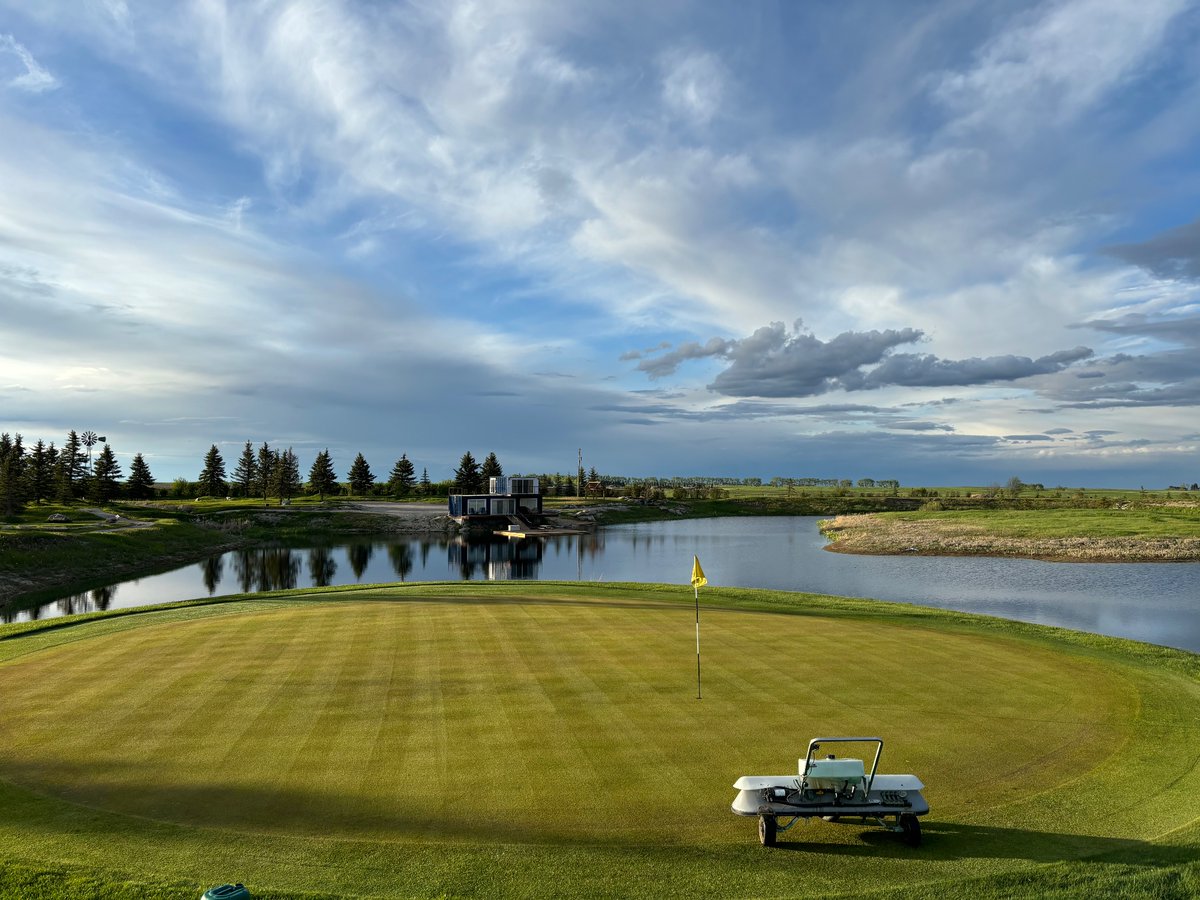 Great night for a spray at Champs  Green. First app of wetting agent for the season followed up by the first irrigation cycle.