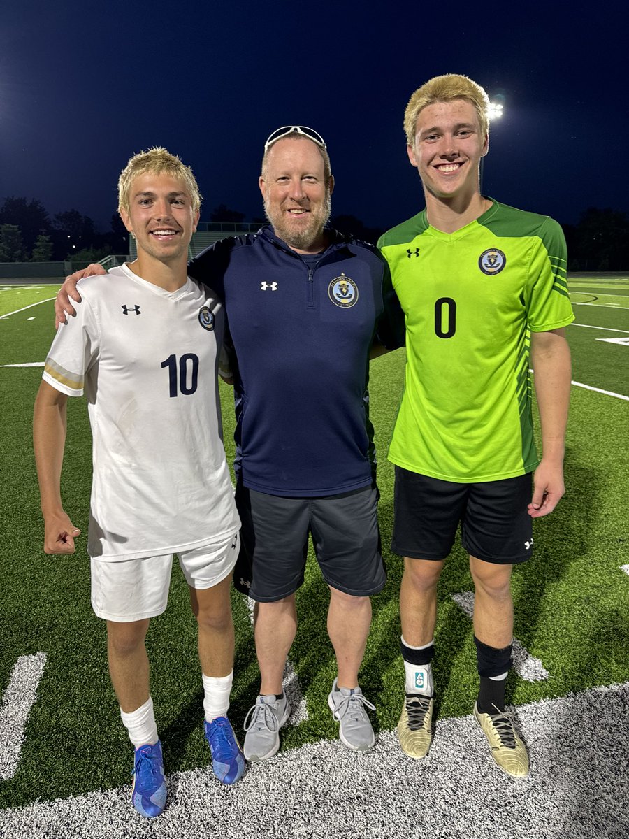 eshssoccer's tweet photo. What a fantastic showing by both @_grantadams (1 Goal) &amp; @MasonChaplin27 (Several Big Saves) in the @SONE_EastRegion Senior Showcase! Our “Light” Squad pulled out the 4-2 victory! Great night all around! https://t.co/k8EYAAzEVh