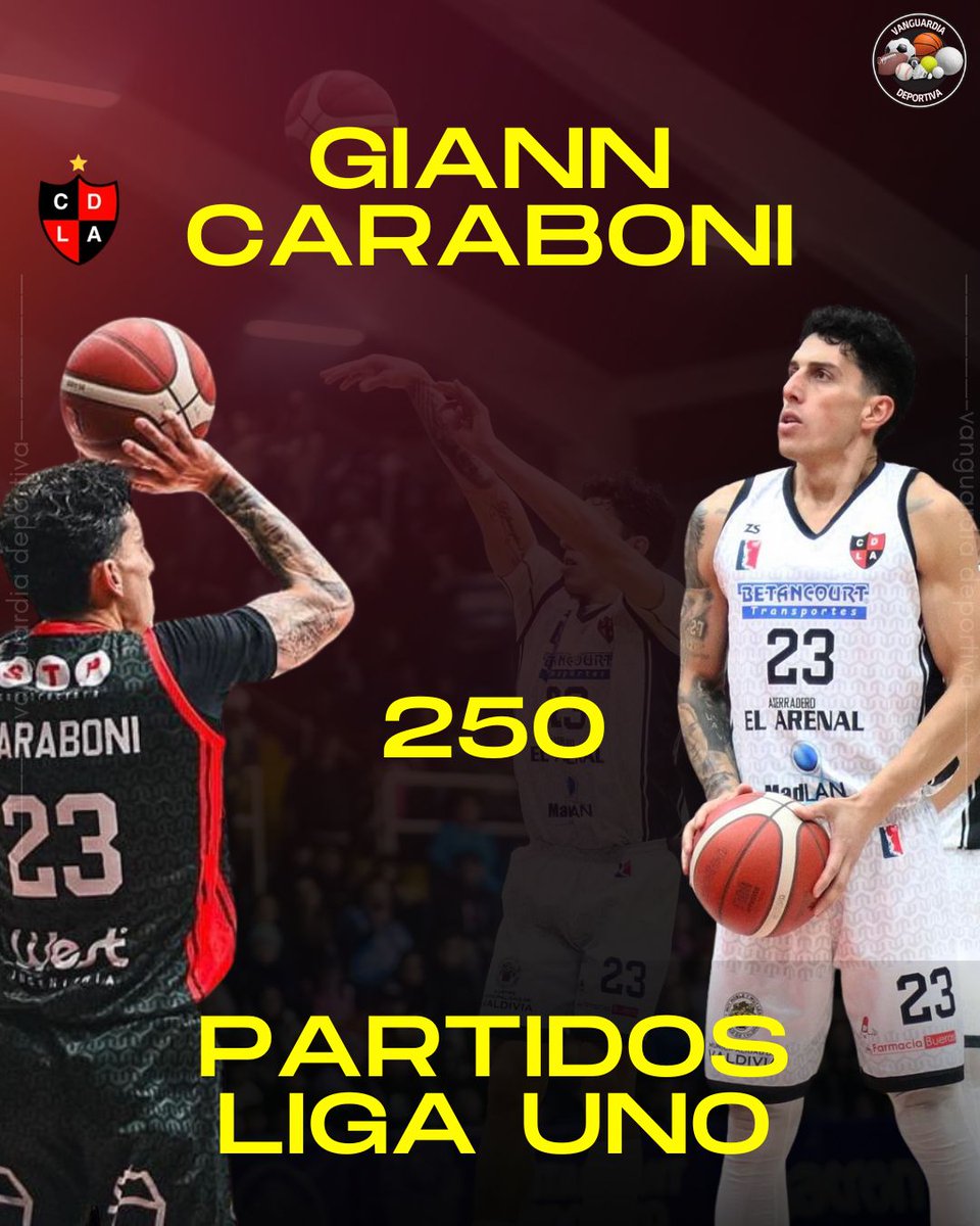 Mauricio Segura C. (@segureitor) on Twitter photo 🏀🇨🇱 Giann Caraboni vistiendo la camiseta de <a href="/cd_lasanimas/">CD Las Ánimas</a> cumple hoy su partido número 2️⃣5️⃣0️⃣ en @chilelnb
DETALLE:
✅<a href="/TinguiriricaSF/">Tinguiririca San Fdo</a> 83 PJ
✅<a href="/espanoldetalca/">Español de Talca</a> 78 PJ
✅<a href="/CDCLosLeones/">Club Deportivo Colegio Los Leones</a> 37 PJ
✅<a href="/cdla_lasanimas/">Club Deportes Las Ánimas de Valdivia</a> 33 PJ
✅<a href="/BasketUdeC/">Basket UdeC</a> 14 PJ
✅<a href="/CdAncud/">Club Deportivo ABA Ancud</a> 5 PJ 🏀🇨🇱 Giann Caraboni vistiendo la camiseta de <a href="/cd_lasanimas/">CD Las Ánimas</a> cumple hoy su partido número 2️⃣5️⃣0️⃣ en @chilelnb
DETALLE:
✅<a href="/TinguiriricaSF/">Tinguiririca San Fdo</a> 83 PJ
✅<a href="/espanoldetalca/">Español de Talca</a> 78 PJ
✅<a href="/CDCLosLeones/">Club Deportivo Colegio Los Leones</a> 37 PJ
✅<a href="/cdla_lasanimas/">Club Deportes Las Ánimas de Valdivia</a> 33 PJ
✅<a href="/BasketUdeC/">Basket UdeC</a> 14 PJ
✅<a href="/CdAncud/">Club Deportivo ABA Ancud</a> 5 PJ