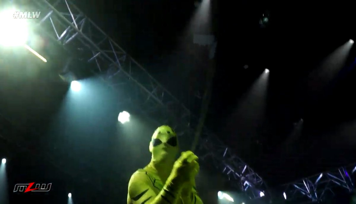 NYCFranchise718's tweet photo. Former Freebird Arachnaman has entered #BattleRiotVI!?! #MLW https://t.co/zg60XQ4JqG