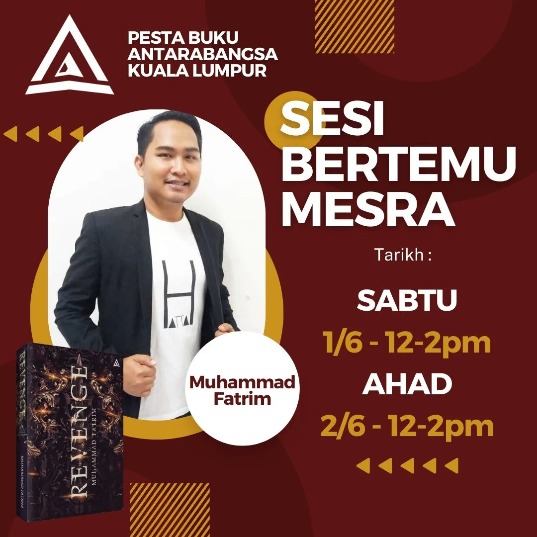blacxalpha's tweet photo. Sebelum #pbakl2024 melabuhkan tirai jemput datang ke reruai @blacxalpha di Dewan Tun Razak 4, kami bawakan penulis @MuhammadFatrim & @1khairimohd pada jam 12-2pm #revenge #lokar #diarynyawa #yudadipadangmaya https://t.co/A7nfsMoNW3