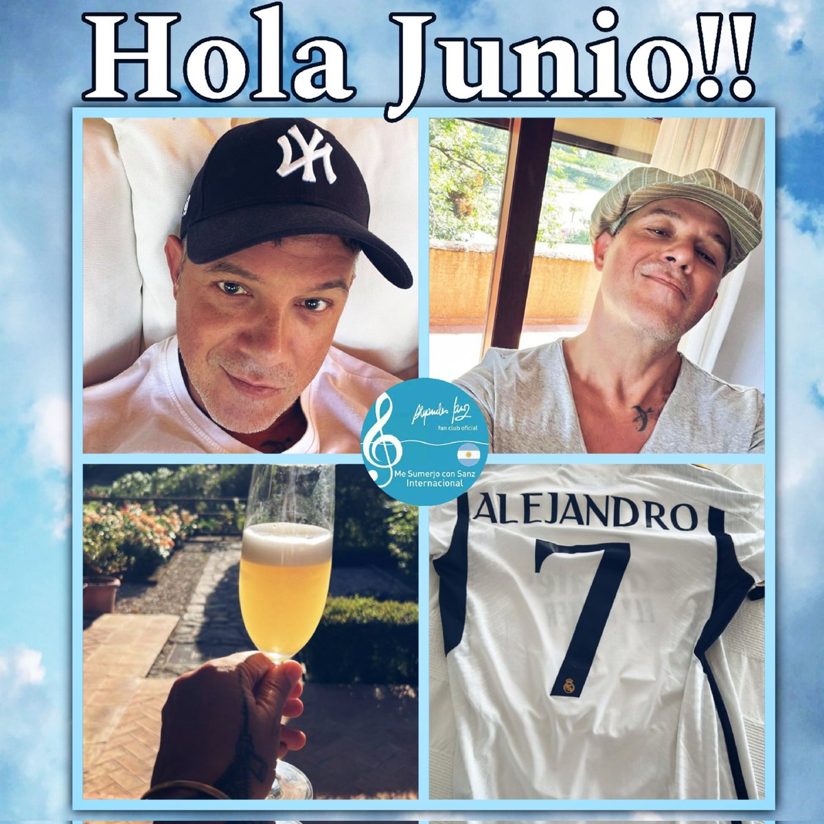 Comenzamos un nuevo mes festejando!! 👏👏🤍💙 <a href="/AlejandroSanz/">Alejandro Sanz</a> Tu Alegría es la nuestra!!
#junio #buenaenergia #alegria #fams #sanzeros
#HalaMadrid  #campeones 
#REALMADRİD  #holajunio
#sumergidasargentina🇦🇷