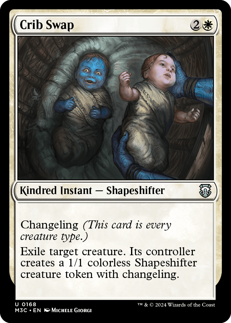 yee_aaron's tweet photo. #MTG Players: Crib Swap has some creepy art...

@wizards_magic: Oh, we can do better

Me: I hope the next card isn't the Changeling being born...

@Wizards @Hasbro @HasbroPulse 
#magicthegathering #mh3 #mhIII #modernhorizons3 #modernhorizonsIII #commander #modern https://t.co/LmqLrKNMMI