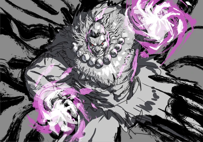 豪鬼全身も描いた