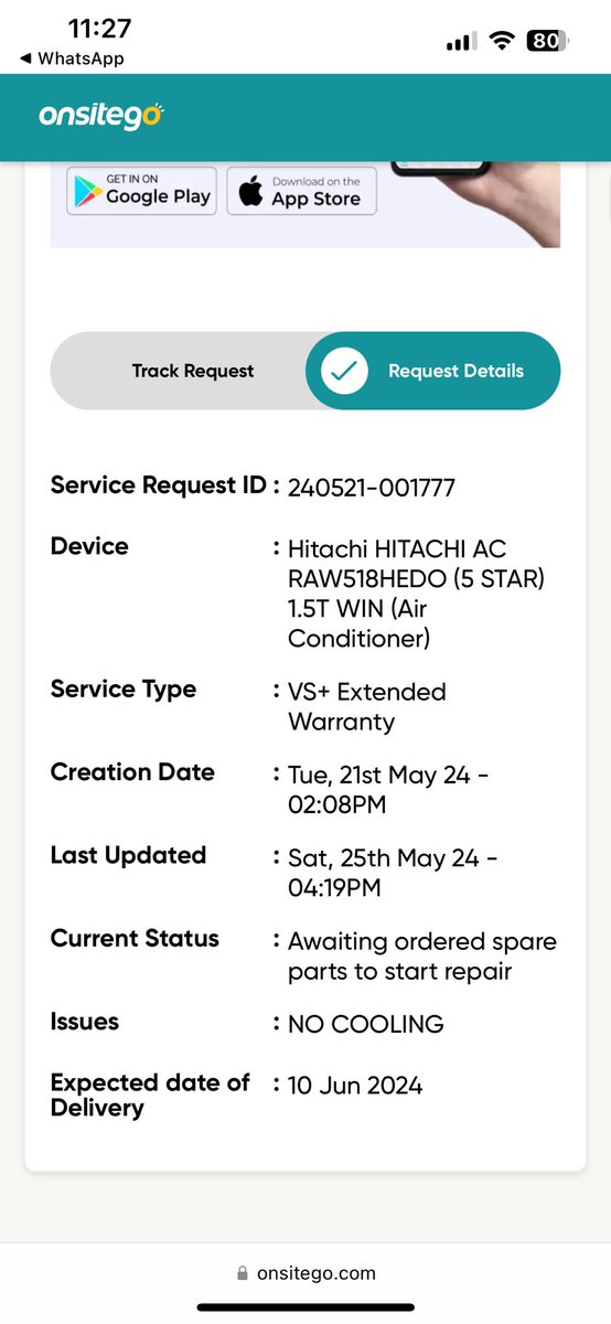 MayankM35693383's tweet photo. @HitachiAirConIn @jagograhakjago 
see my believe request ID which has a creation date of 21st May with so delayed resolution date. The standby portable AC delivered is of no use. The resolution shared is First the copper coil will be taken away and then repaired. Look into this https://t.co/nwM4CFmsSe