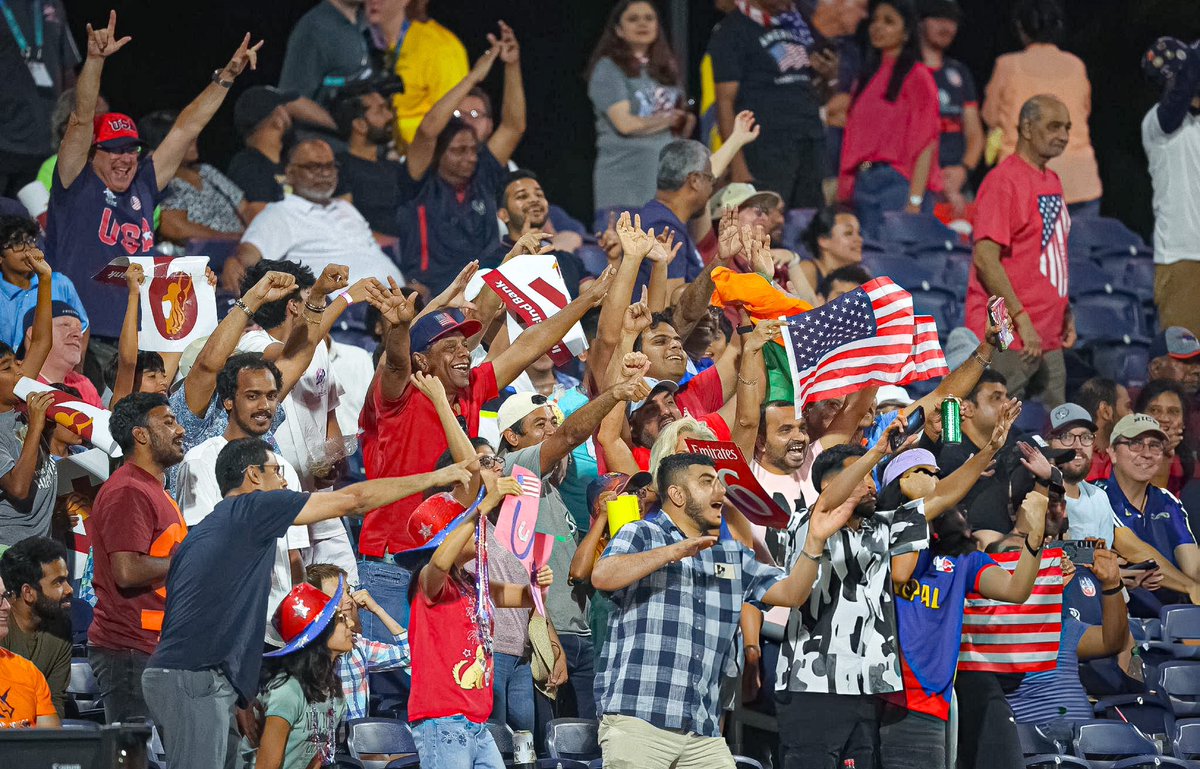 The atmosphere in Dallas, Texas.😍👌

#USAvCAN | #T20WorldCup