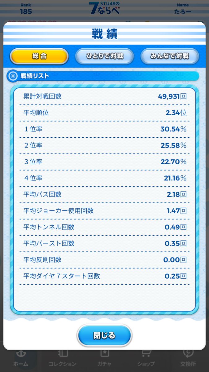 10taro03's tweet photo. 途中からなんとなく始めて、
気付けば約5万回並べてたけど
陽菜ちゃん卒業に伴い先月で終了。
楽しかった！
#STU48の7ならべ
#岩田陽菜 https://t.co/g8vtax9jED