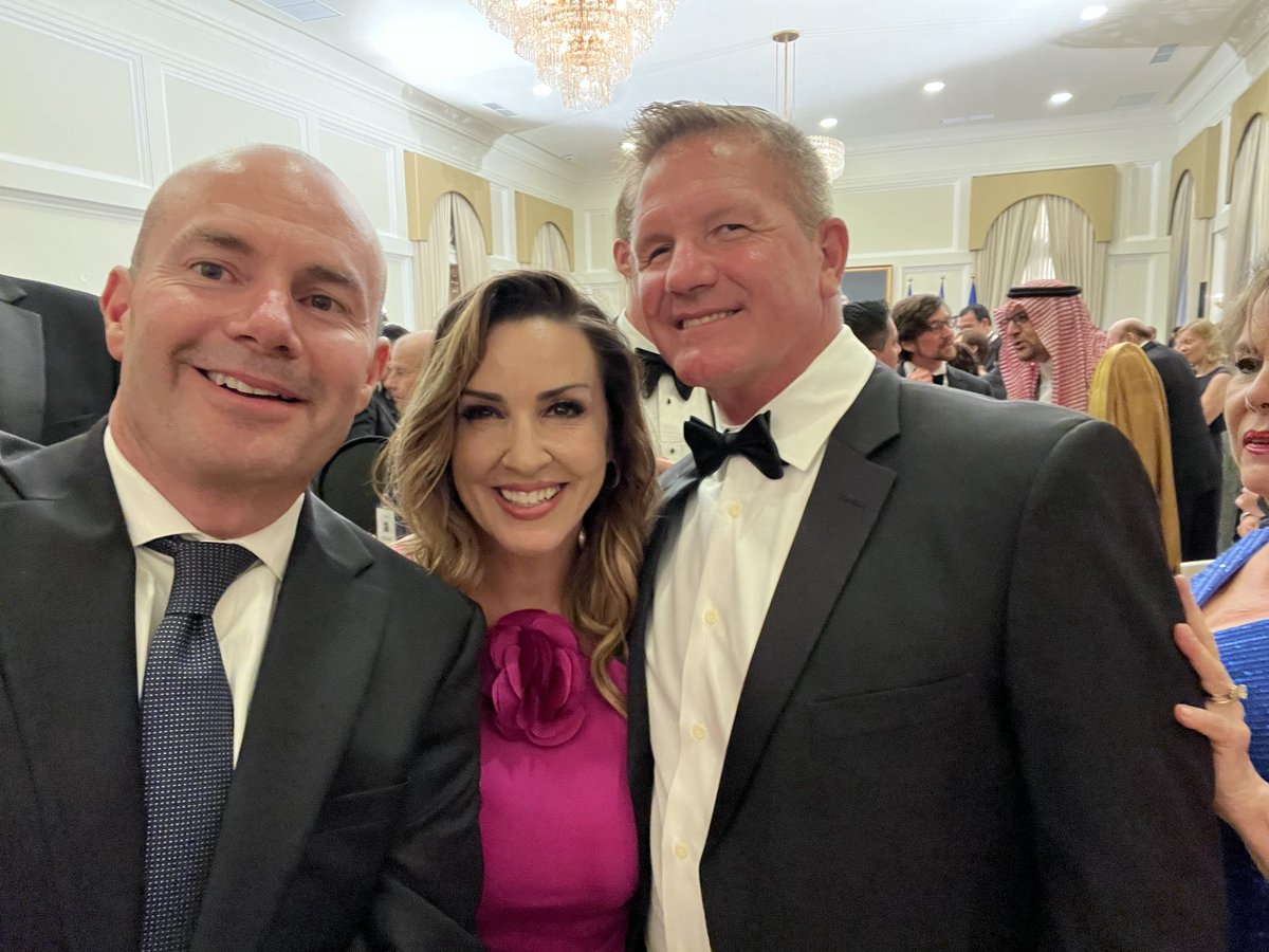 SaraCarterDC's tweet photo. At the Gala for the inauguration of ⁦@nayibbukele⁩ and ⁦@BasedMikeLee⁩ is has made me and my husband laugh more than anyone here. Great Senator and all around great guy 😊 #ElSalvador #Freedom https://t.co/wmk9Qz7oEX