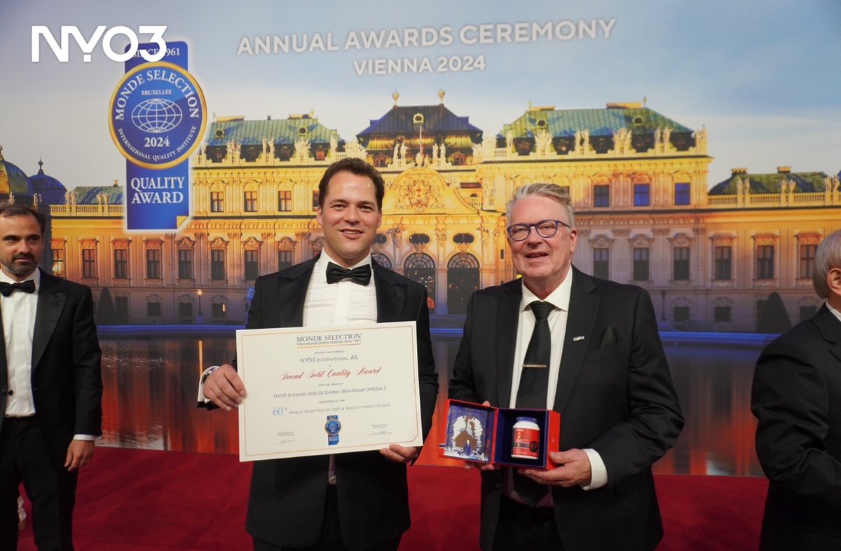 nyo3dotcom's tweet photo. Congratulations to NYO3! Nine of the products won the Monde Selections. NYO3 Antarctic Krill Oil Gold Ultra-Boost OMEGA-3 stood out as the winner of the Grand Gold Quality Award, the top award in the nutrition and health category in the Monde Selection @SelectionMonde ! https://t.co/Cx7lPb1tjz